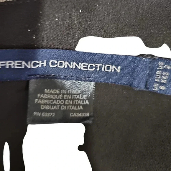 French Connection Metallic Long Sleeve Faux-Wrap Mini Dress Silver Size 2 NWT - Picture 7 of 12